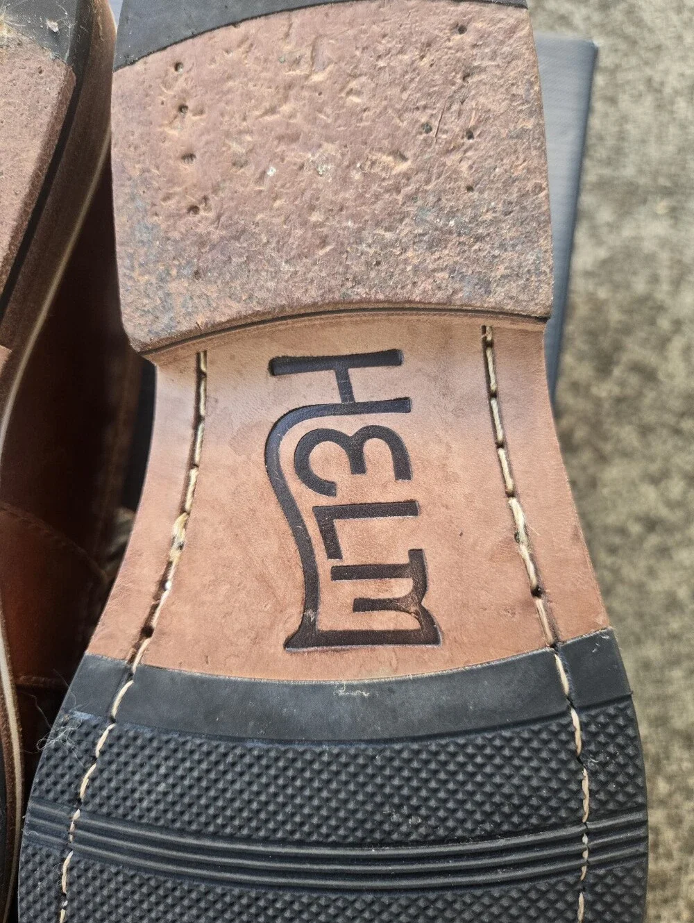 HELM Wilson Loafers Teak Leather Men's 6D (Fits Like 7.5) | Box & Dust Bag